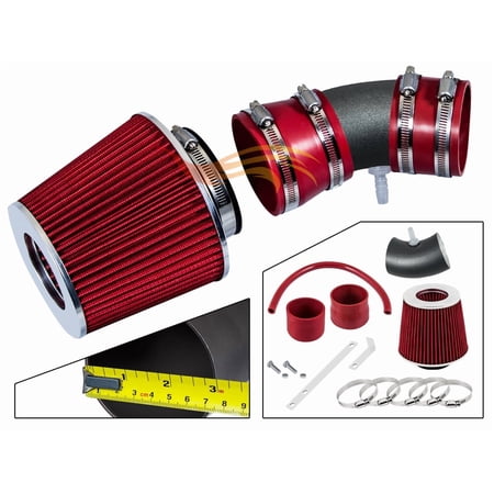 RW SERIES - MATTE BLACK PIPE RED - SHORT RAM INTAKE Compatible For 05-08 Chevy Equinox LS/LT/Sport 3.4L V6 (Not fit Hybrid Engine or Flex Fuel)