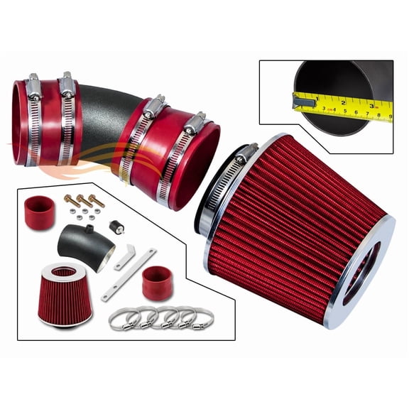 RW SERIES - MATTE BLACK PIPE RED - SHORT RAM INTAKE Compatible For 06-08 Chevy Impala 3.5L/3.9L V6 / 06-08 Monte Carlo 3.5L/3.9L V6