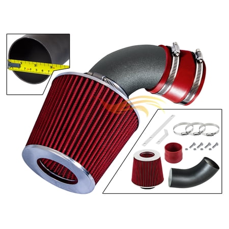 RW SERIES - MATTE BLACK PIPE RED - SHORT RAM INTAKE Compatible For 91-97 Chevrolet/Geo Metro 1.0L L3 / 91-97 Chevrolet/Geo Metro 1.3L L4