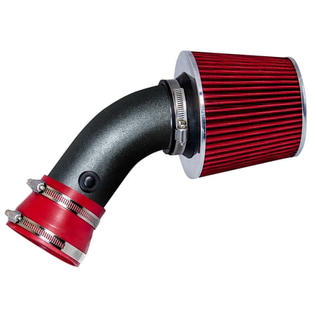 RTUNES RACING MATTE BLACK PIPE RED - SHORT RAM INTAKE Compatible For 93-03 BMW E32 E38 / E34 E39