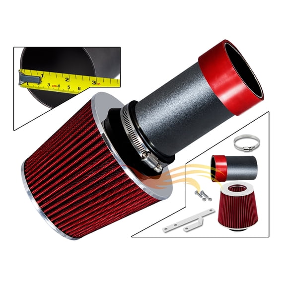 RW SERIES - MATTE BLACK PIPE RED - SHORT RAM INTAKE Compatible For 98-04 CHRYSLER 300M / LHS/CONCORDE/EAGLE VISION