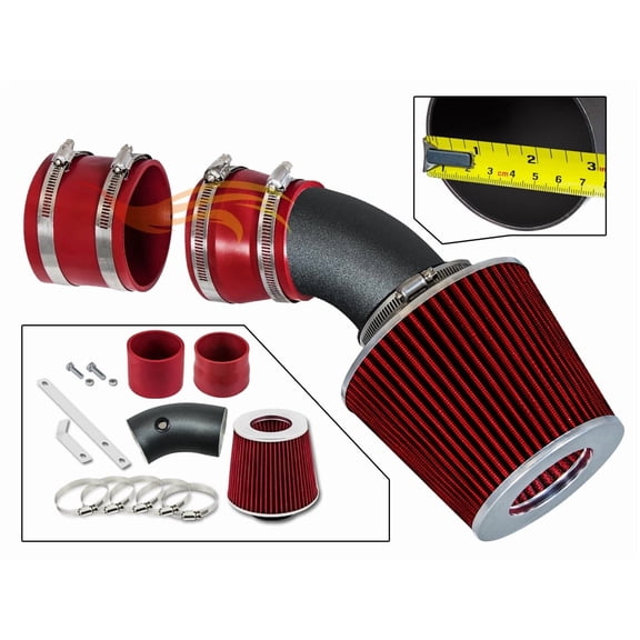 RW SERIES - MATTE BLACK PIPE RED - SHORT RAM INTAKE Compatible For 98-04 Cadillac Seville SLS/STS 4.6L V8