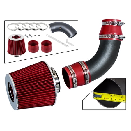 RTUNES RACING MATTE BLACK PIPE RED - SHORT RAM INTAKE Compatible For 99-03 CHEVY TRACKER/SUZUKI GRAND VITARA 1.6L