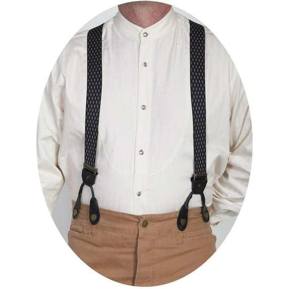 RW243S-BLK-ONE Rangewear Mens Diamond Print Suspender - Black, One Size