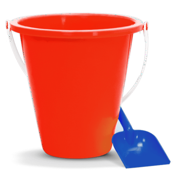 RWB 8" Pail & Shovel - RED Pail with BLUE Shovel