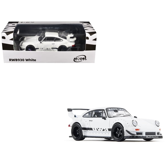 RWB 930 Matt White with Black Stripes 1/64 Diecast Model Car by Model Model
