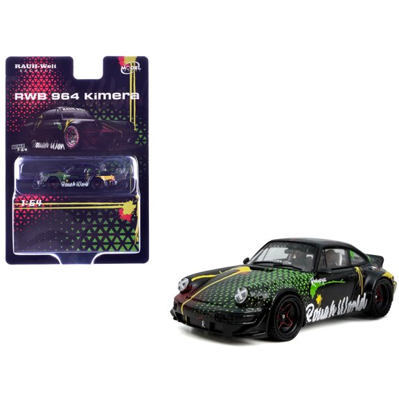RWB 964 "Kimera-Rough World" Black with Graphics 1/64 Diecast Model Car by
