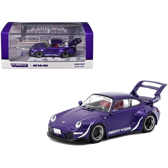 RWB 993 "Army Girl" Purple Metallic "Hobby64" Series 1/64 Diecast Model Car by Tarmac Works