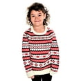 thumbnail image 1 of RWB Children's Holiday Fair Isle Nordic Christmas Sweater White-Red, 1 of 3