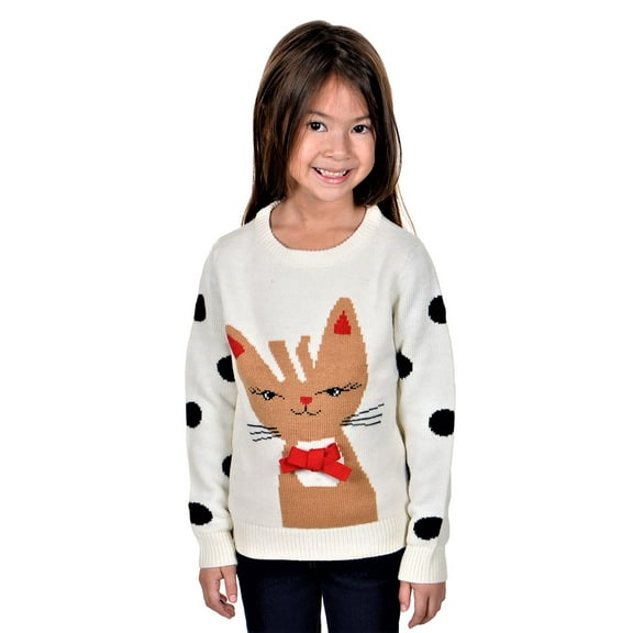 RWB Children's Meowy Christmas Sweater Off-White