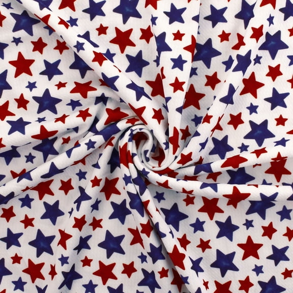 RWB July 4th Watercolor Stars Bullet Fabric 6" Strip