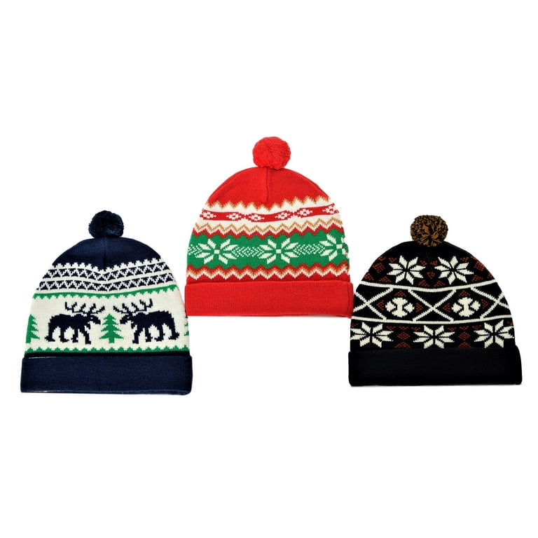 RWB Men's Beanie 3 Pack Christmas Winter Hat