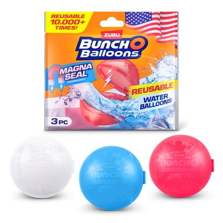 Bunch O Balloons Reusable Water Balloons (Red, White & Blue) 3 Pack.