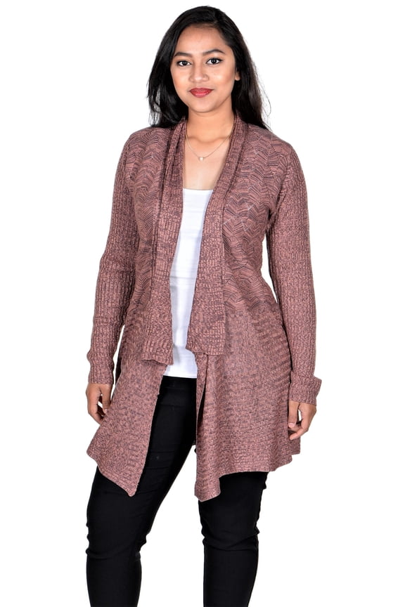 Womens Long Sleeve Open Sweater Summer Cardiagn Brown Small
