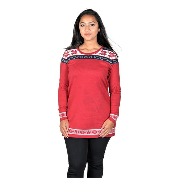 RWB Womens Round Neck Pullover Sweater Red Medium