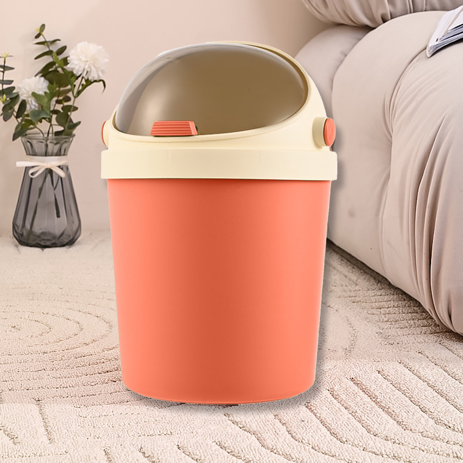 RWVBM Trash Can with Cute and Clutterfree Bin Design, Lidded Waste