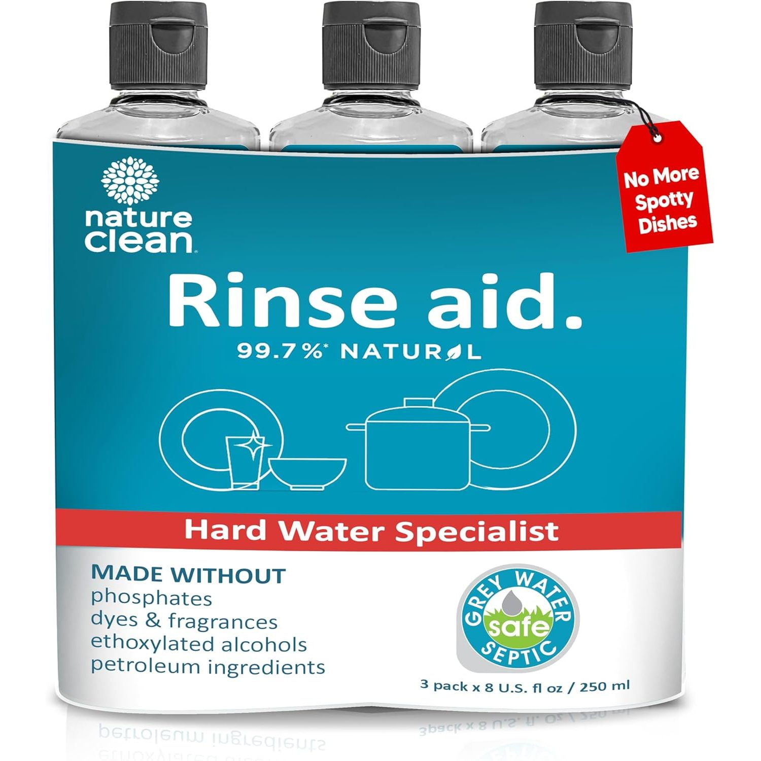 RWYP All Natural Dishwasher Rinse Aid Cleaner, Liquid Dishwasher Rinse ...