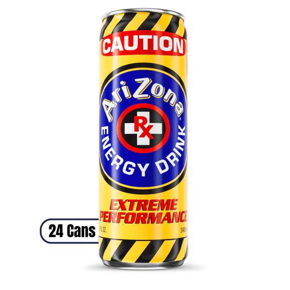 RX Energy Caution LowCarb Performance Drink, 11.5 oz Can, 24 Pack