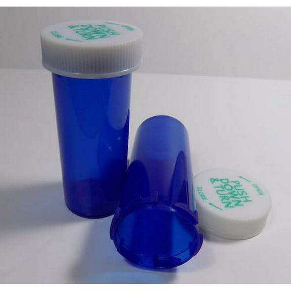 RX Medicine Vials 13 Dram Cobalt Blue 100 Pack