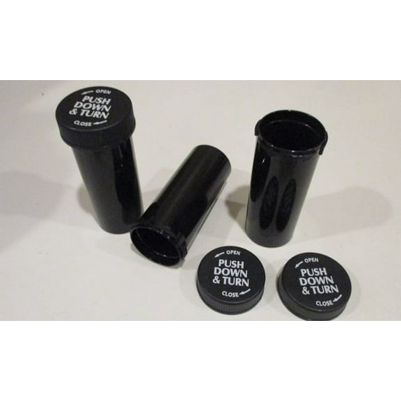 RX Medicine Vials 8 Dram Black Opaque 25 Pack