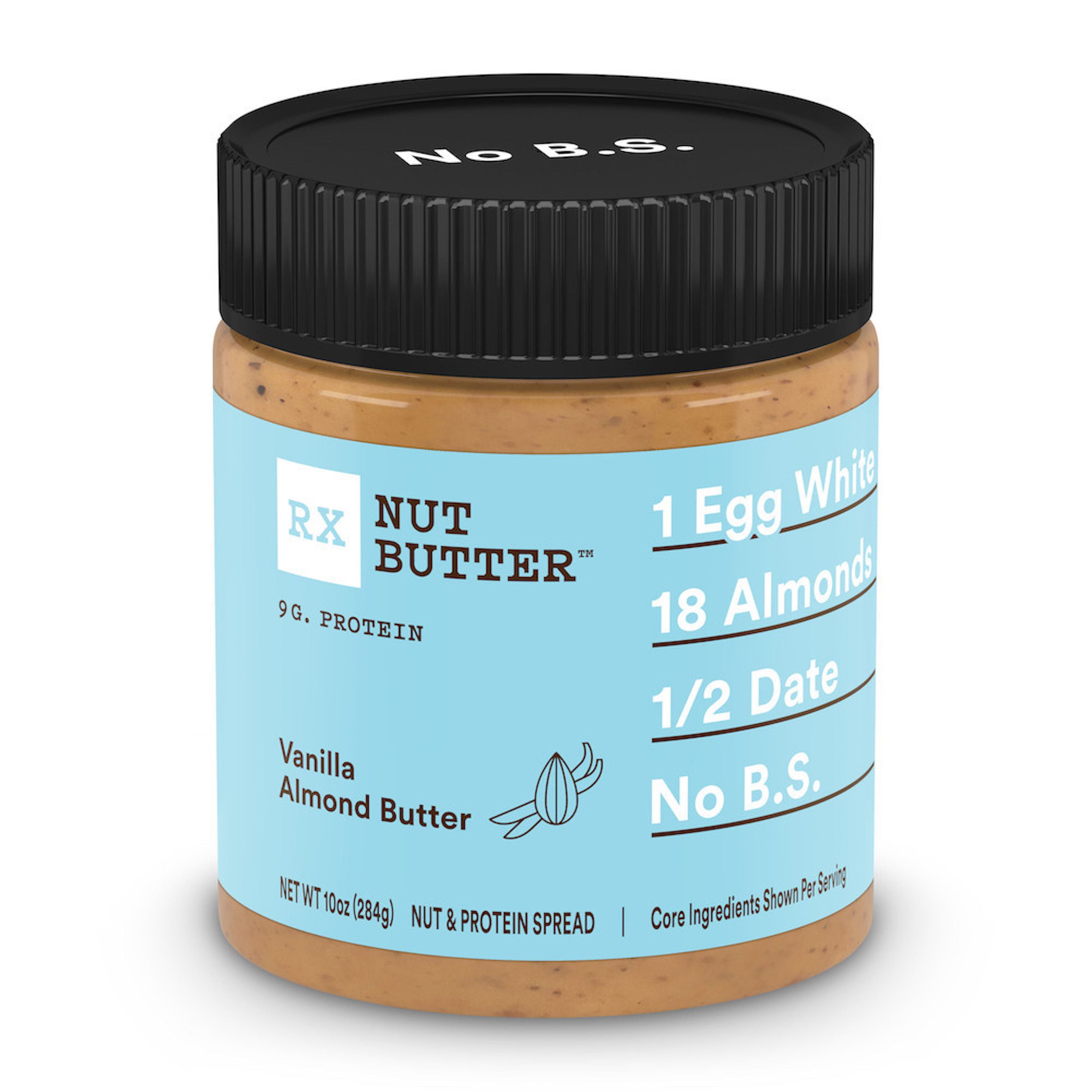 RX Nut Butter Almond Butter, Vanilla Almond, 10 Oz, Jar Pack Of 6