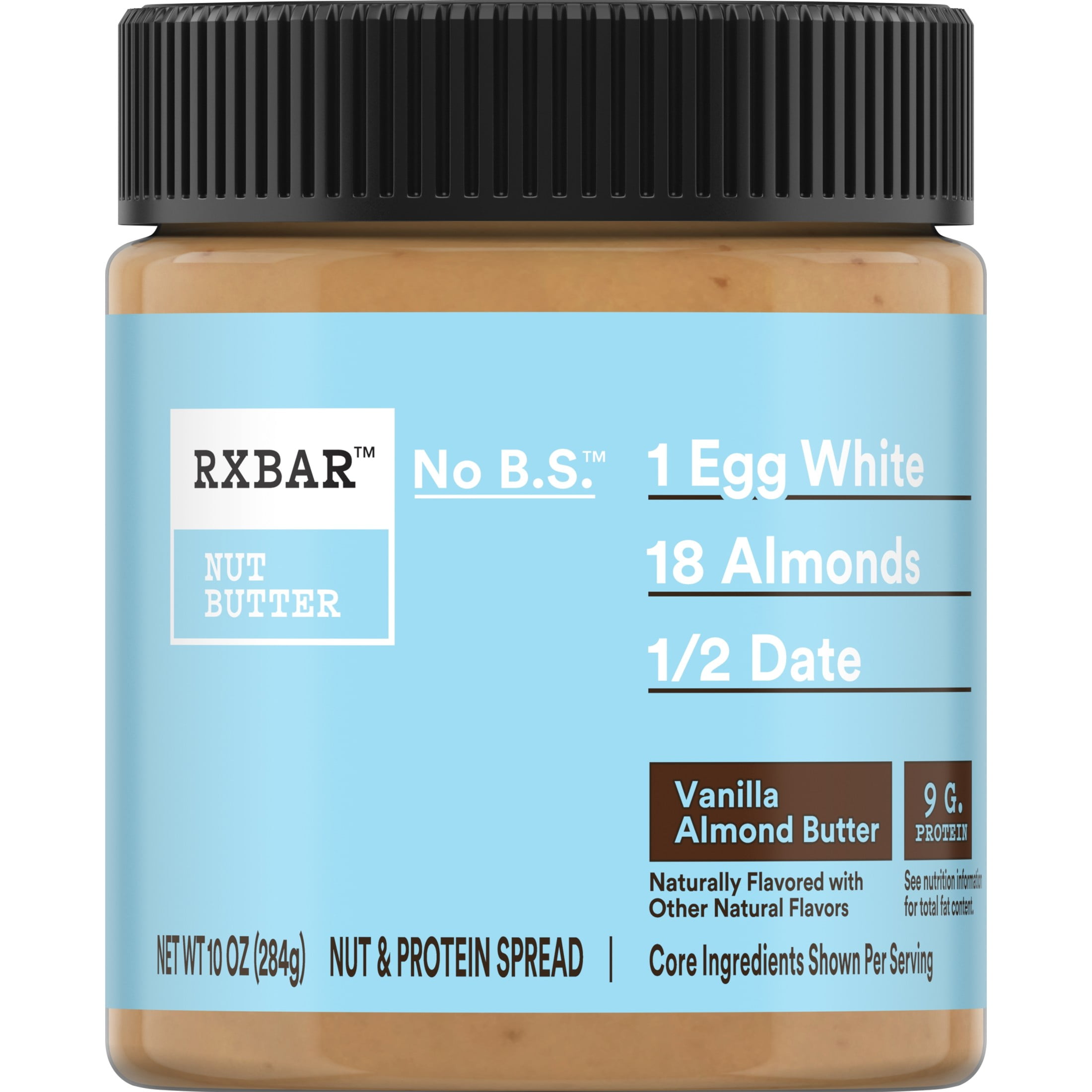 RX Nut Butter Gluten-Free Vanilla Almond Butter, Protein Snack, 10 oz