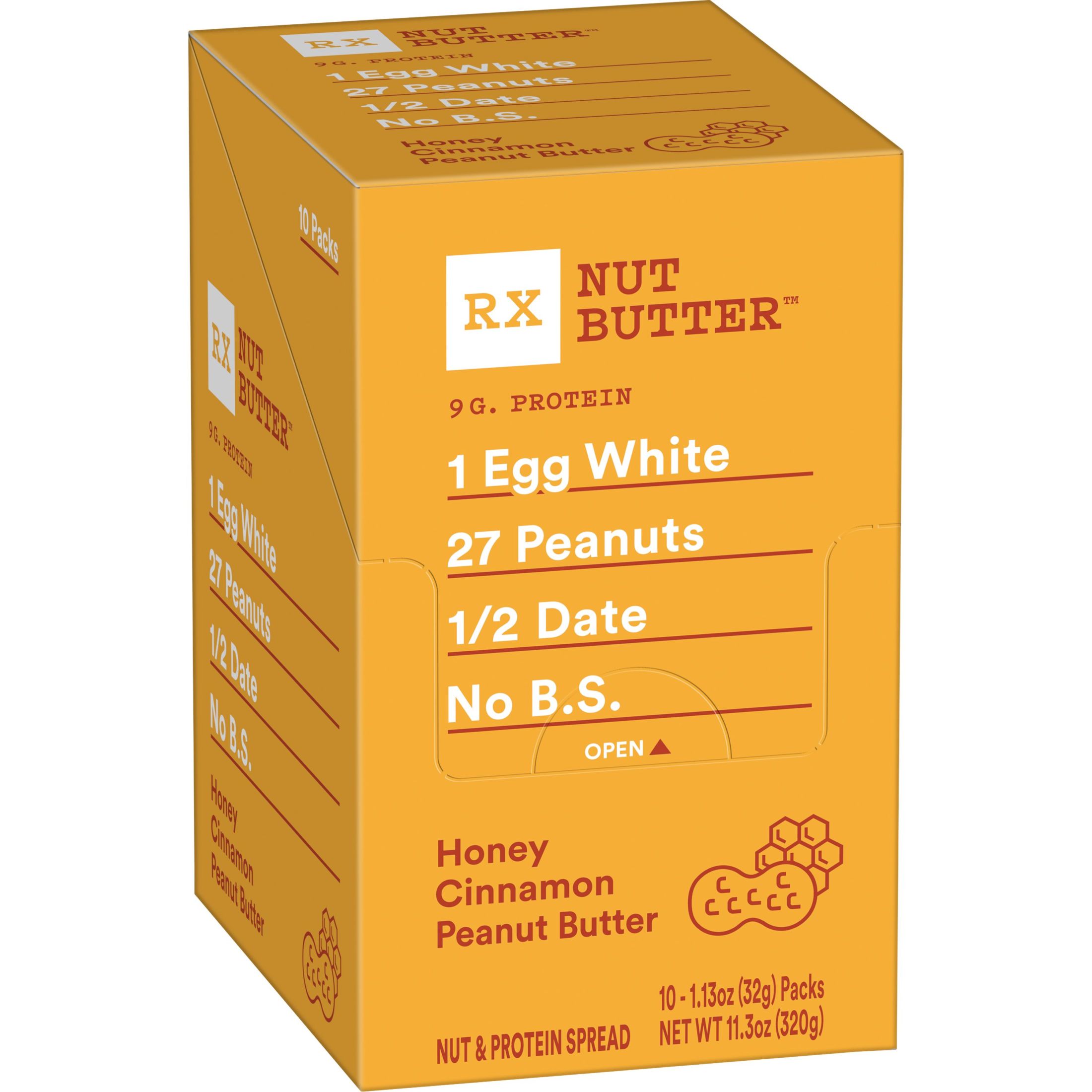 RX Nut Butter Honey Cinnamon Peanut Butter, Gluten Free, 11.3 oz, 10 ...
