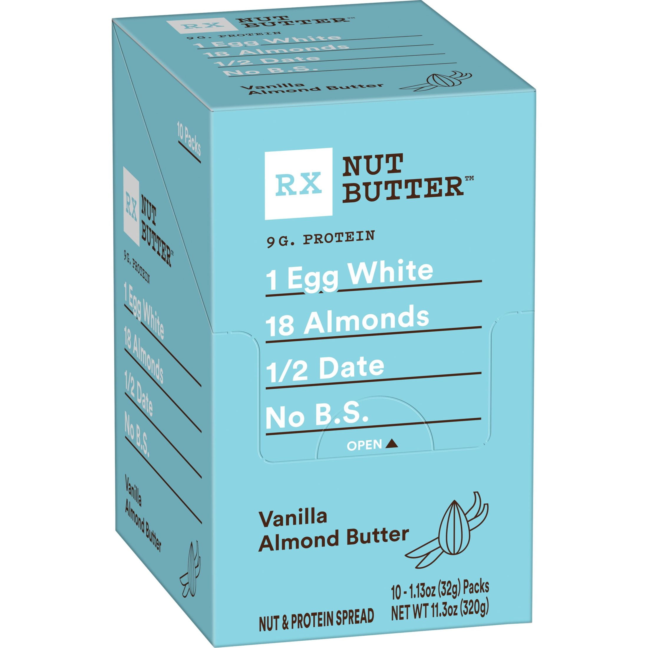 RX Nut Butter Vanilla Almond Butter, GlutenFree, 11.3 oz, 10 Count