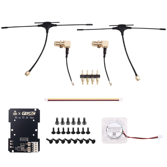 RX As TX JR-Bay Modification Kit Receiver Paired 915M/2.4G Dual Mode for FPV Long Range Drone RC Airplane DIY Part,1 * RX As TX JR-Bay Modification Kit,Black