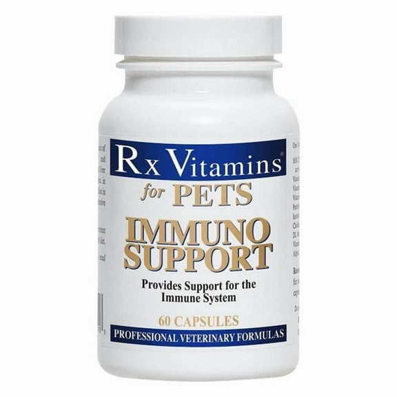 RX Vitamins 708429088004 Immuno Support Immune Supplement Capsules for Dogs & Cats - 60 Count