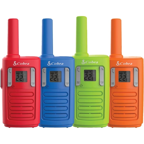 RX100 16-Mile Range Family Walkie Talkies (4-Pack) - 16-Mile-Long Range, Kid-Friendly Communication, 22 Channels, NOAA Weather Alerts, Call Alerts