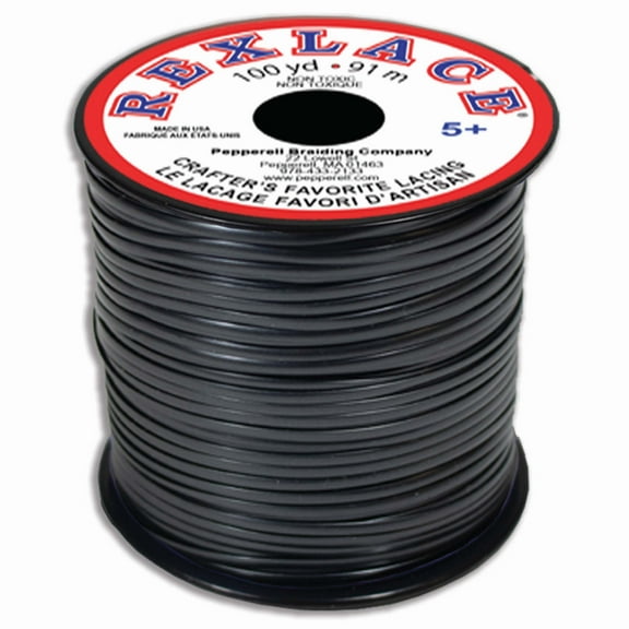 Rexlace Plastic Lacing 100yd-Pearl Black
