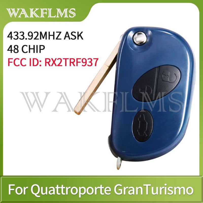 Guscio Chiave Di Ricambio Per Maserati Gran Turismo E Quattroporte 2005-2017 – Custodia Flip A 3 Pulsanti In Blu, Senza Elettronica