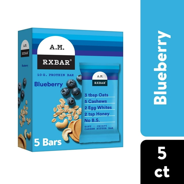 RXBAR A.M. Blueberry Chewy Protein Bars, GlutenFree, ReadytoEat, 9.7