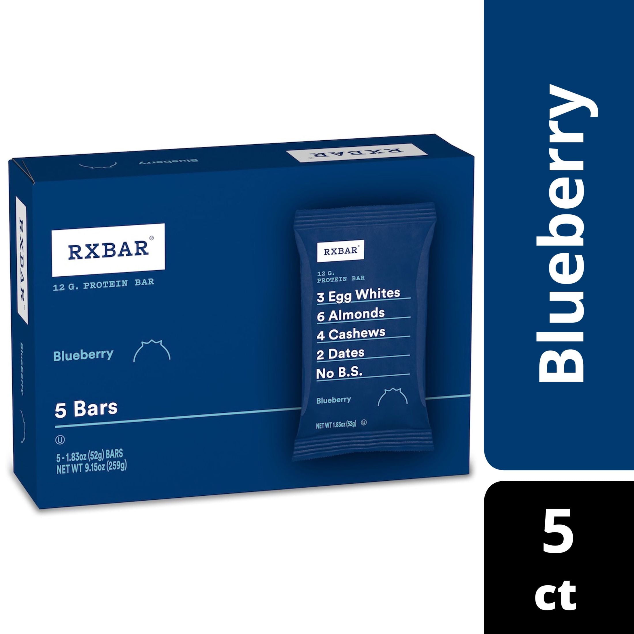 RXBAR Blueberry Chewy Protein Bars, GlutenFree, ReadytoEat, 9.15 oz