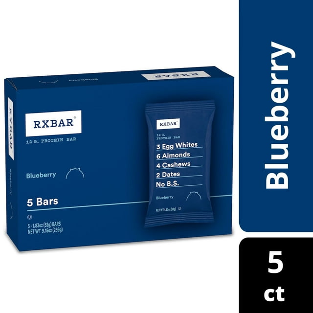 RXBAR Blueberry Chewy Protein Bars, GlutenFree, ReadytoEat, 9.15 oz
