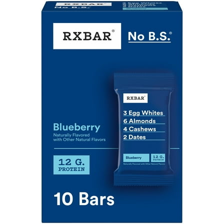 RXBAR Protein Bars Gluten-Free, Blueberry, 10 Count