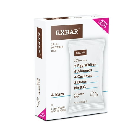 RXBAR Protein Bars Gluten-Free, Chocolate Chip, 4 Count