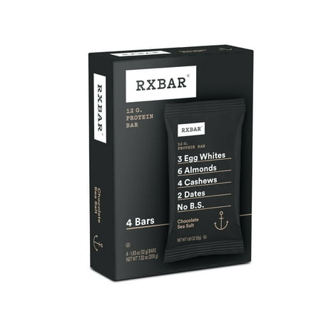 RXBAR Protein Bars Gluten-Free, Chocolate Sea Salt, 4 Count