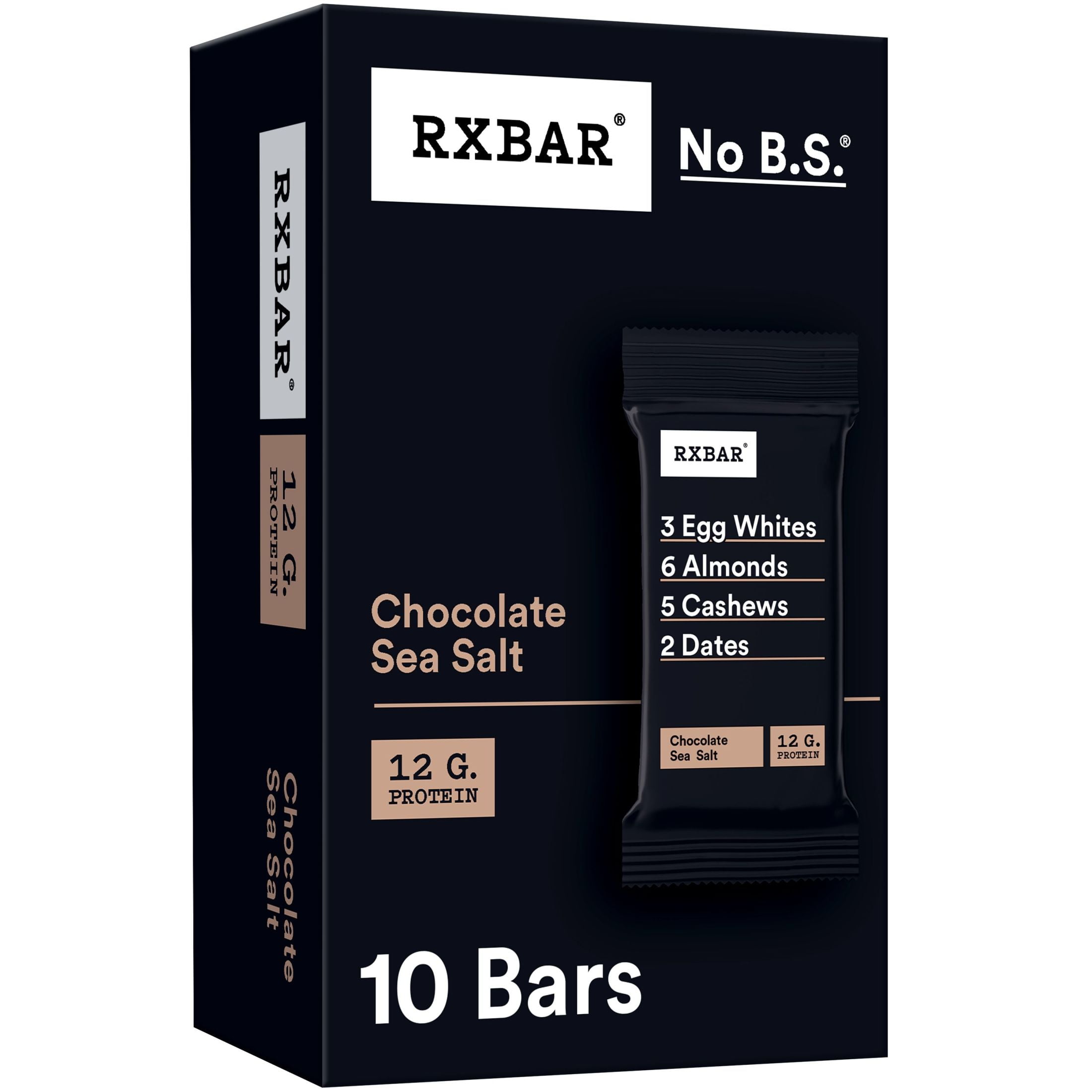 RXBAR, Chocolate Sea Salt Gluten-Free Protein Bars, 10 Count