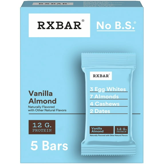 RXBAR Protein Bars Gluten-Free, Vanilla Almond, 5 Count