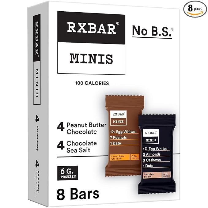 RXBAR Minis Protein Bar, Variety Pack, 2 Flavors, 7.36oz Box (8 Count)
