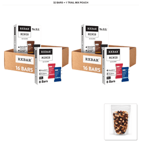 RXBAR Minis Protein Bar Variety Pack, 32 Bars with 1 Bybies Trail Mix Pouch, 2 oz