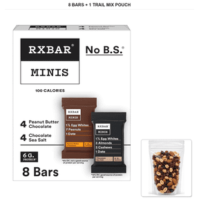 RXBAR Minis Protein Bar Variety Pack, 8 Bars, 7.3 oz Box with 1 Bybies Trail Mix Pouch, 2 oz
