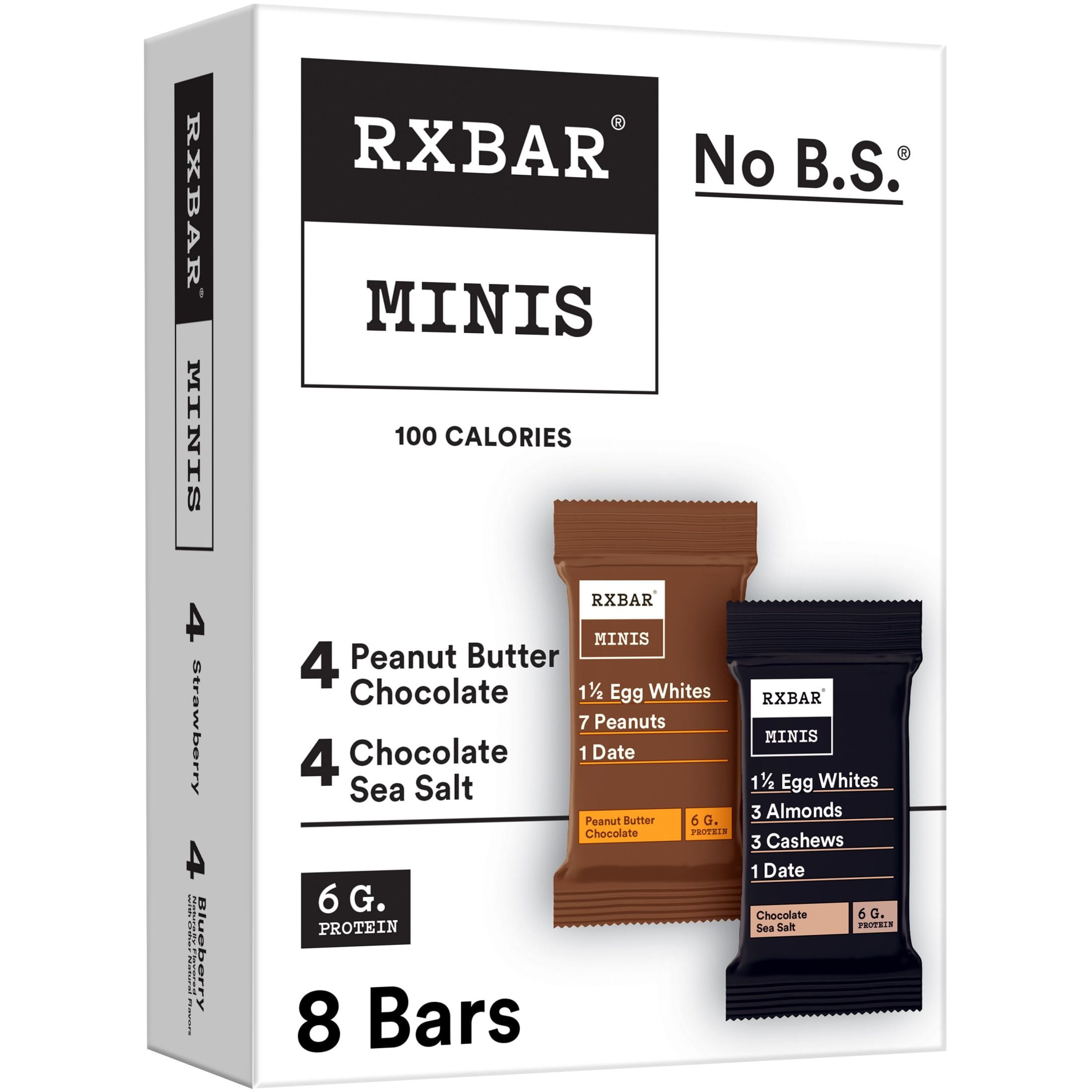 RXBAR Minis Variety Pack Chewy Protein Bars, Ready-to-Eat, 2 Flavors, 7.36 oz, 8 Count