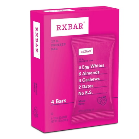 RXBAR Protein Bars Gluten-Free, Mixed Berry, 4 Count