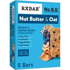 RXBAR Nut Butter and Oat, Blueberry Cashew Butter Gluten-Free Protein Bars, 5 Count
