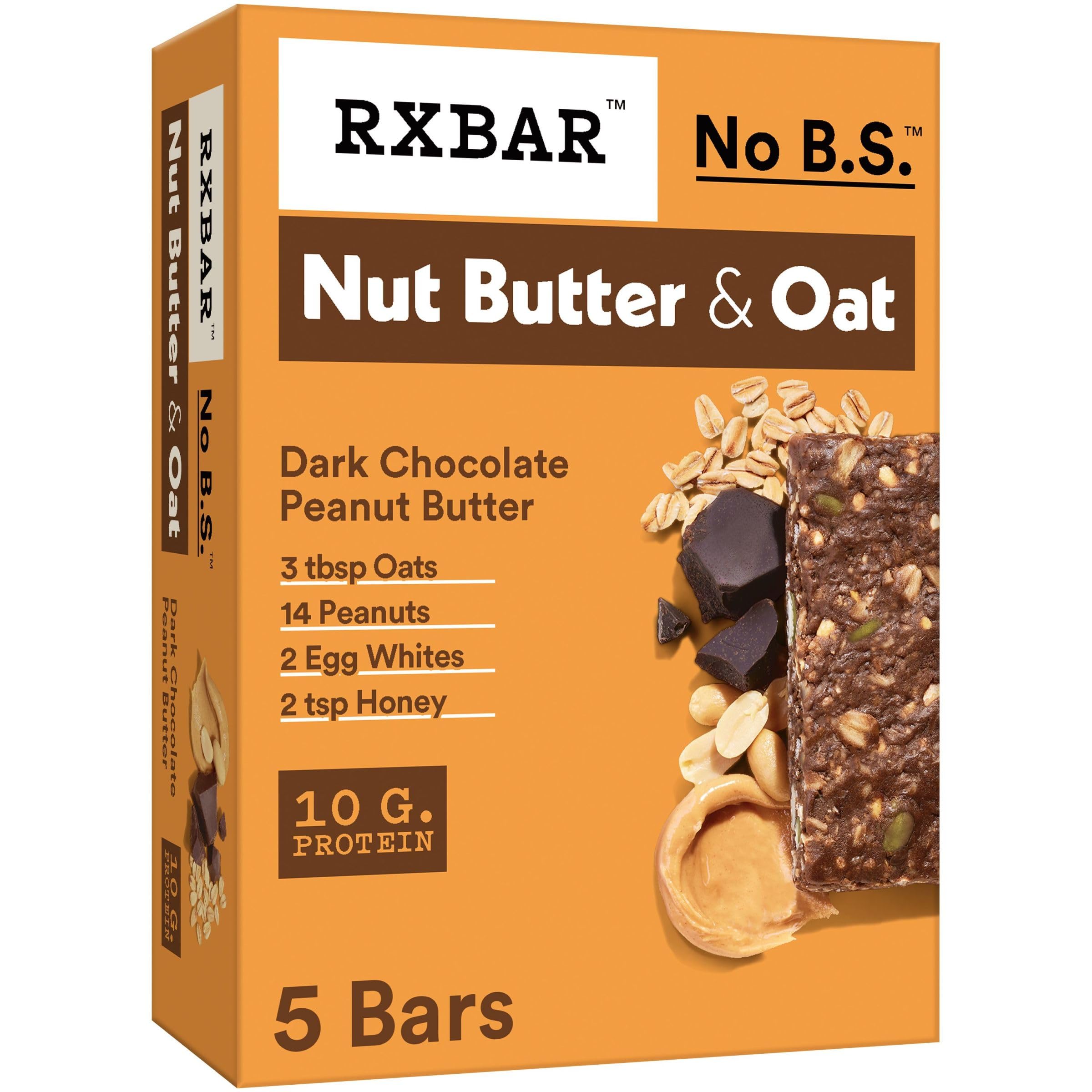 Rxbar Nut Butter And Oat Protein Bars, Protein Snacks, Snack Bars, Dark 