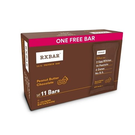 RXBAR Protein Bars Gluten-Free, Peanut Butter Chocolate, 11 Count