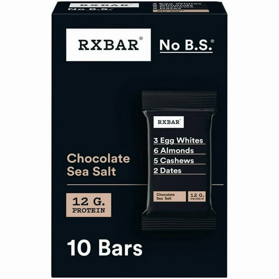 RXBAR Protein Bars Gluten-Free, Chocolate Sea Salt, 10 Count ( 3 Pack )